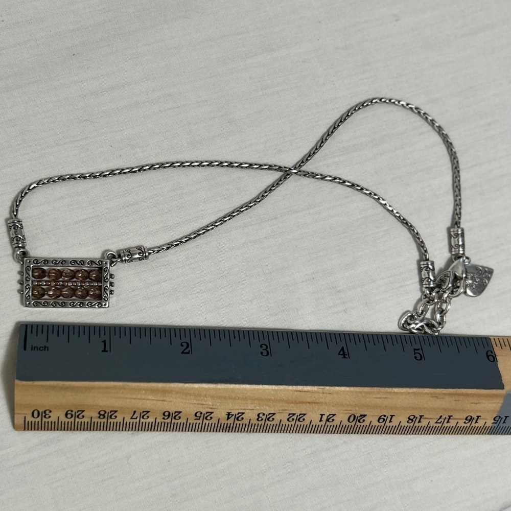 Brighton Bedazzled Purple Beaded Necklace Pendant Crystals Silver Plated - Picture 3 of 11